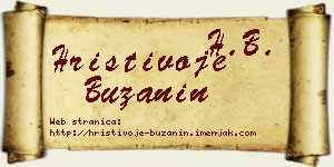 Hristivoje Bužanin vizit kartica